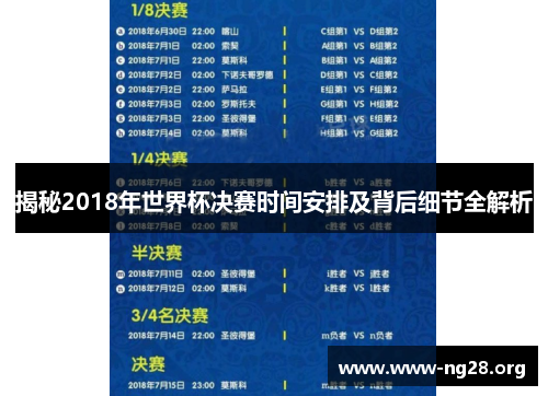 揭秘2018年世界杯决赛时间安排及背后细节全解析 揭秘2018年世界杯决赛时间安排及背后细节全解析